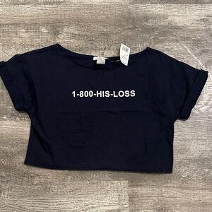 Discovery Navy Graphic‎ Crop Top